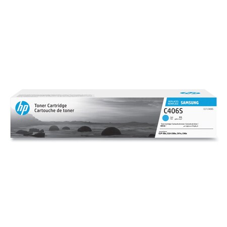 Samsung CLT-C406S (ST988A) Toner, 1000 Page-Yield, Cyan ST988A